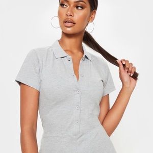Grey polo t-shirt playsuit